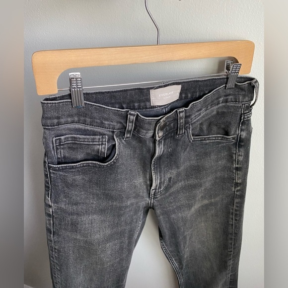 EVERLANE Men’s Black Gray Slim Faded Jeans Stretch Soft Classic Distressed 30x32 - Picture 5 of 9